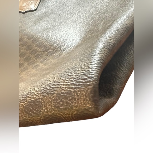 CELINE Vintage Macadam PVC Shoulder Tote Bag Auth/M14 Brown Monogram Two Handles - Picture 11 of 14